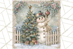 Snowfall Stories Watercolor Snowman PNG Signs, Snowman Scene Product Image 3