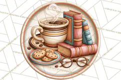 Coffee Retro Round Sign PNG Designs Product Image 4