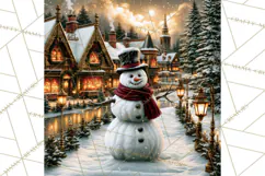 Vintage Victorian Snowman Christmas PNG Image Product Image 3