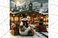 Vintage Victorian Snowman Christmas PNG Image Product Image 4
