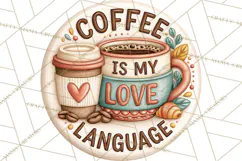 Coffee Retro Round Sign PNG Designs Product Image 2