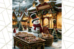 Vintage Victorian Snowman Christmas PNG Image Product Image 2