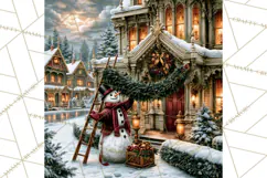Vintage Victorian Snowman Christmas PNG Image Product Image 3