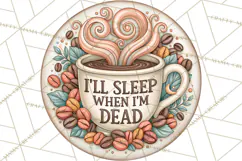 Coffee Retro Round Sign PNG Designs Product Image 5