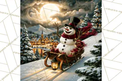 Vintage Victorian Snowman Christmas PNG Image Product Image 5