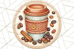 Coffee Retro Round Sign PNG Designs Product Image 5