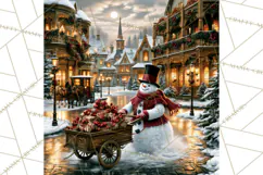 Vintage Victorian Snowman Christmas PNG Image Product Image 2