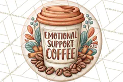 Coffee Retro Round Sign PNG Designs Product Image 2