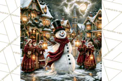 Vintage Victorian Snowman Christmas PNG Image Product Image 3