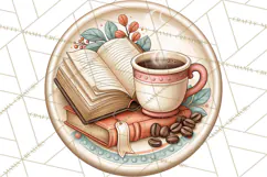 Coffee Retro Round Sign PNG Designs Product Image 3