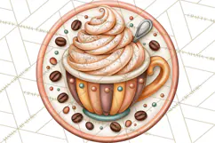 Coffee Retro Round Sign PNG Designs Product Image 4