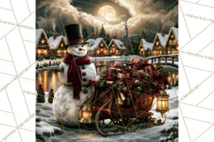 Vintage Victorian Snowman Christmas PNG Image Product Image 3