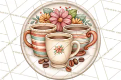 Coffee Retro Round Sign PNG Designs Product Image 4
