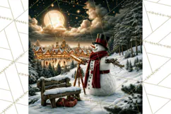 Vintage Victorian Snowman Christmas PNG Image Product Image 4