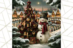 Vintage Victorian Snowman Christmas PNG Image Product Image 5
