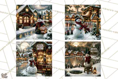 Vintage Victorian Snowman Christmas PNG Image Product Image 1