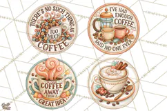 Coffee Retro Round Sign PNG Designs Product Image 1