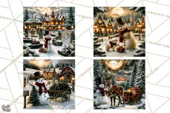 Vintage Victorian Snowman Christmas PNG Image Product Image 1