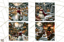 Vintage Victorian Snowman Christmas PNG Image Product Image 1
