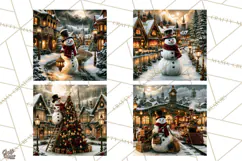 Vintage Victorian Snowman Christmas PNG Image Product Image 1