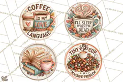Coffee Retro Round Sign PNG Designs Product Image 1