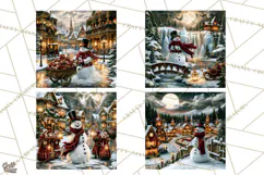 Vintage Victorian Snowman Christmas PNG Image Product Image 1