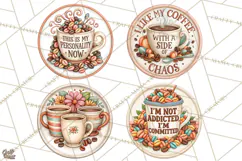 Coffee Retro Round Sign PNG Designs Product Image 1