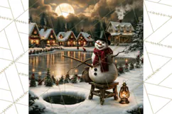 Vintage Victorian Snowman Christmas PNG Image Product Image 5