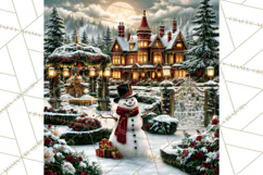 Vintage Victorian Snowman Christmas PNG Image Product Image 2