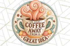 Coffee Retro Round Sign PNG Designs Product Image 4