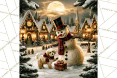 Vintage Victorian Snowman Christmas PNG Image Product Image 4