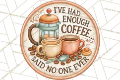 Coffee Retro Round Sign PNG Designs Product Image 2