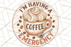 Coffee Retro Round Sign PNG Designs Product Image 2