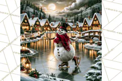 Vintage Victorian Snowman Christmas PNG Image Product Image 2