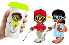 AFRICAN AMERICAN PHYSICALLY CHALLENGED CLIPART Product Image 2