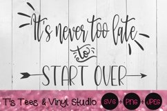 It&#039;s Never Too Late, To Start Over, Inspirational, Motivate Product Image 1