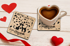 SVG Square A Kitty Love You Valentine Day Coaster Laser Gift Product Image 3