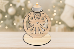 SVG Angel Candle Holder House Holiday Decor Laser Present Product Image 3