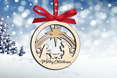 SVG Nativity Scene Merry Christmas Ornament Laser Decoration Product Image 3