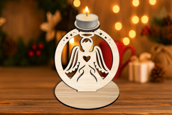 SVG Serenity Holy Angel Candle Holder House Decor Laser Gift Product Image 3