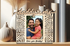 SVG Daddy and Me Set Leaves Photo Frame Laser Digital Gift Product Image 3