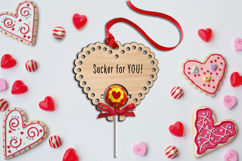 Sucker for You SVG Lollipop Gift Valentine's Day Love Laser Product Image 3