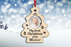 My First Christmas Tree Ornament SVG Baby Photo Laser Gift Product Image 3