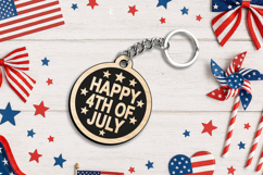 Happy 4th of July Keychain Laser SVG Gift Independence Day Product Image 3