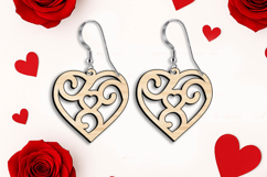 Intricate Heart Valentine Earring Romantic SVG Laser Gift Product Image 3