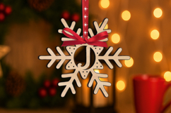 Letter J Christmas Ornament SVG Alphabet Monogram Laser Gift Product Image 3