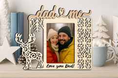Christmas Deer Dad and Me Photo Frame SVG Home Present Laser Product Image 3