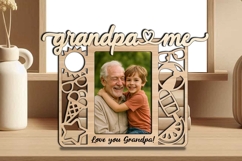 Summer Vibes SVG Grandpa and Me Frame Picture Grandkid Laser Product Image 2