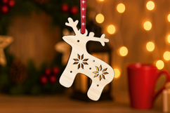 Holiday Deer Christmas Ornament SVG Laser Gift Present Product Image 3