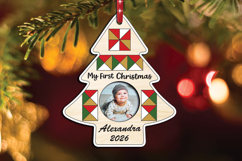 SVG My First Christmas Tree Barn Quilt Baby Photo Ornament Product Image 3